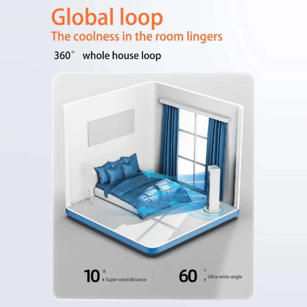 Ventilateur sans pales 3000 mAh, puissant, électrique, multi-usage, sur pied, pour chambre, salon, salle de bain