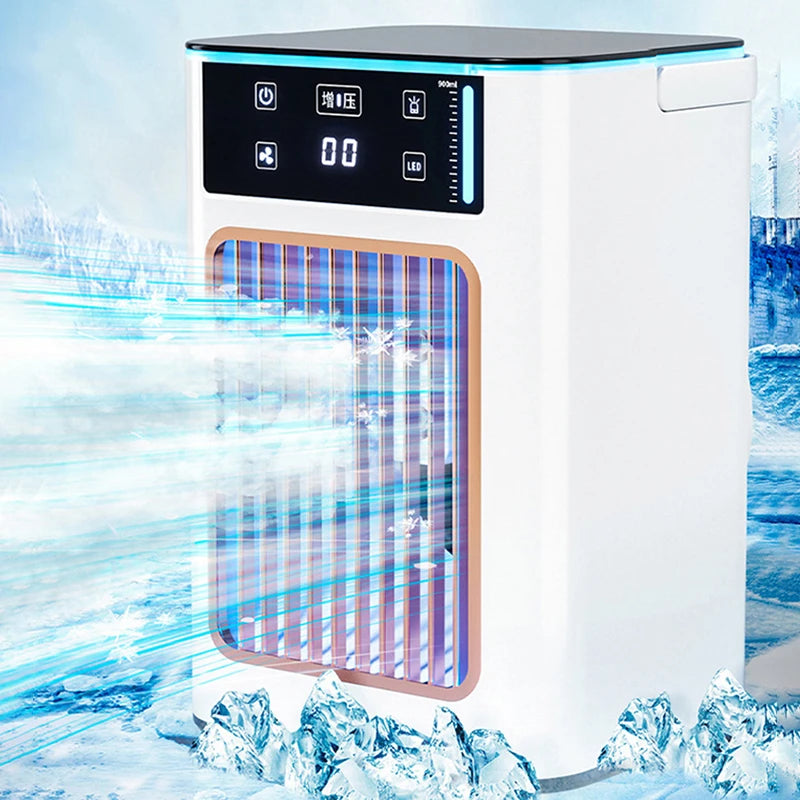 Ventilateur de refroidissement portable Lenovo USB avec humidificateur, double pulvérisation de brume, réservoir d'eau et compartiment à glace pour chambre et maison