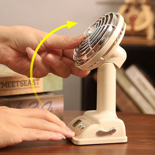 Nouveau ventilateur de bureau Lenovo, rechargeable par USB, petit ventilateur rétro, ventilateur électrique numérique à 100 niveaux pour l'été